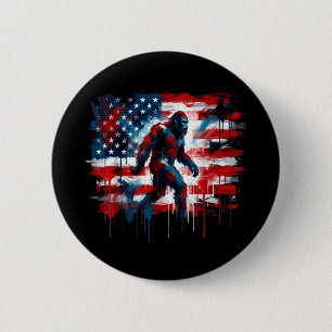 Bigfoot usa american flag sasquatch patriotic 4th 6 cm round badge