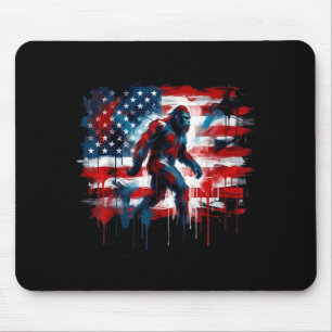 Bigfoot usa american flag sasquatch patriotic 4th mouse pad