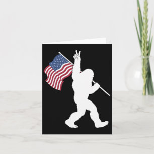 Bigfoot Usa Flag  Card