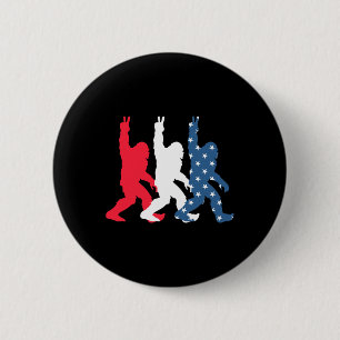 Bigfoot Usa Flag - Independence Day - Patriotic 4t 6 Cm Round Badge