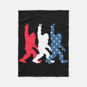 Bigfoot Usa Flag - Independence Day - Patriotic 4t Fleece Blanket