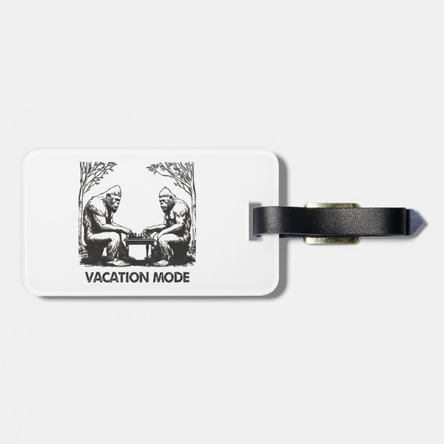 Bigfoot Vacation Mode Chess Luggage Tag (Back Horizontal)