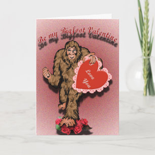 Bigfoot Valentine Holiday Card