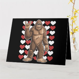 Bigfoot Valentines Day Funny Hearts Sasquatch Love Card