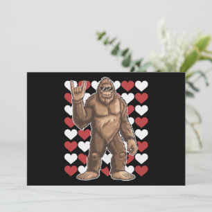 Bigfoot Valentines Day Funny Hearts Sasquatch Love Invitation