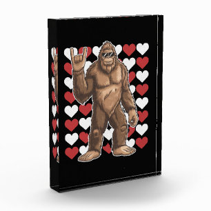 Bigfoot Valentines Day Funny Hearts Sasquatch Love Photo Block