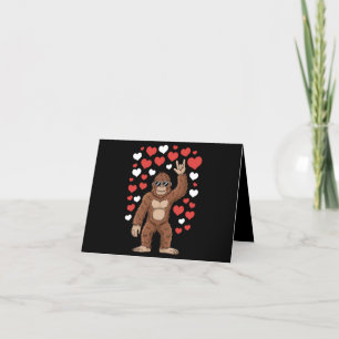 Bigfoot Valentines Day Funny Hearts Sasquatch Thank You Card