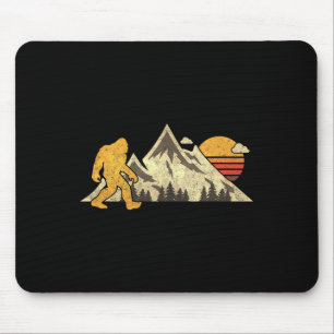 Bigfoot Vintage Mountain Sun Sasquatch Camping Hik Mouse Pad