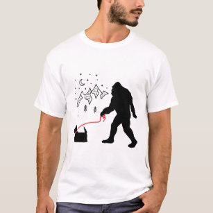 Bigfoot Walking a Scottish Terrier Dog Funny Gift T-Shirt