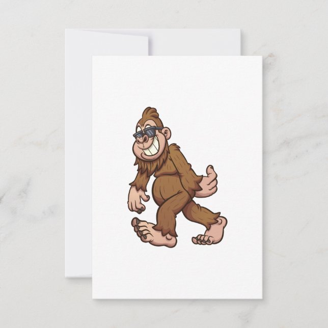 bigfoot walking and wearing sunglasses invitation (Front)