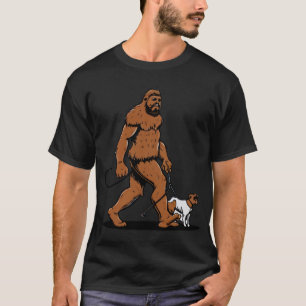 Bigfoot Walking Boston Terrier Shirt, Dog Walker  T-Shirt