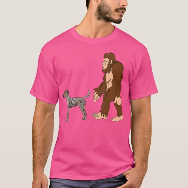 Bigfoot Walking Catahoula Leopard Dog Shirt Ufo Be (Front)