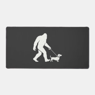 Bigfoot Walking Dachshund Funny Wiener Dog Dad Desk Mat