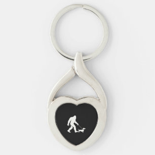 Bigfoot Walking Dachshund Funny Wiener Dog Dad Key Ring