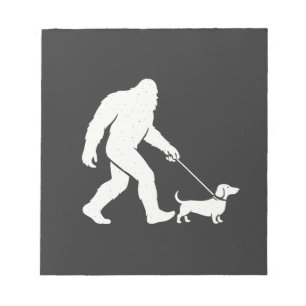 Bigfoot Walking Dachshund Funny Wiener Dog Dad Notepad