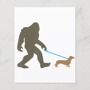 Bigfoot Walking Dachshund Sasquatch Doxie Dog Gift Flyer