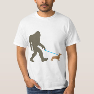 Bigfoot Walking Dachshund Sasquatch Doxie Dog Gift T-Shirt