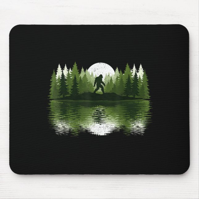 Bigfoot Walking Forest Sasquatch Woods Parks Men W Mouse Pad (Front)