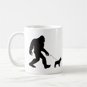Bigfoot Walking French Bulldog Coffee Mug