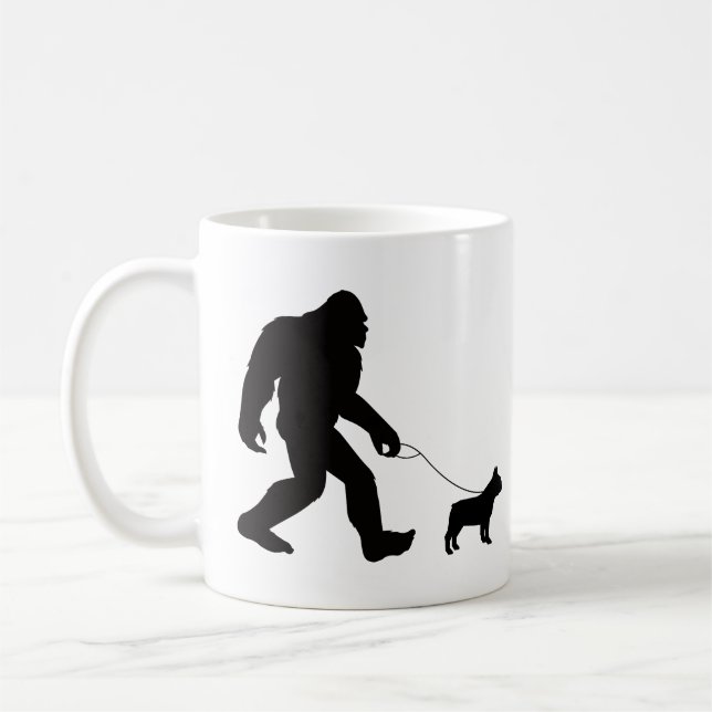 Bigfoot Walking French Bulldog Coffee Mug (Left)
