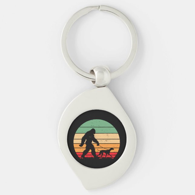 Bigfoot Walking German Shorthaired Pointer Dog Vin Key Ring (Front)