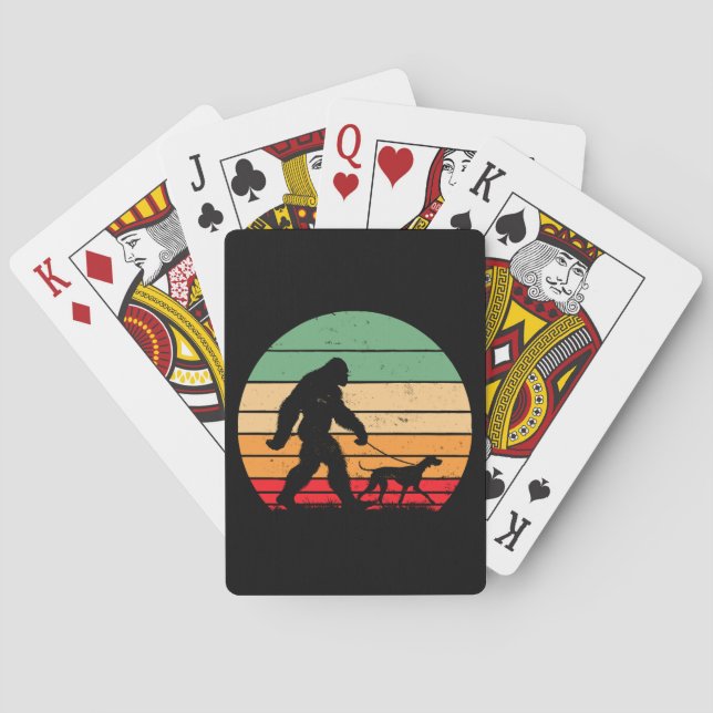 Bigfoot Walking German Shorthaired Pointer Dog Vin Playing Cards (Back)