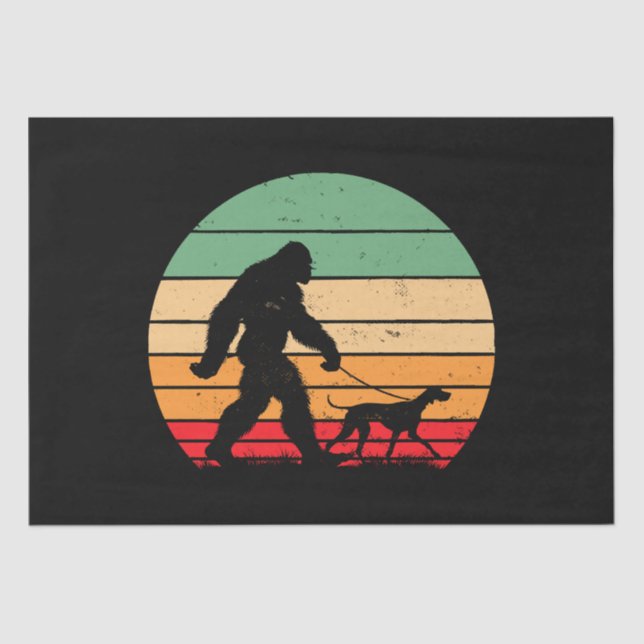 Bigfoot Walking German Shorthaired Pointer Dog Vin Tissue Paper (Front)