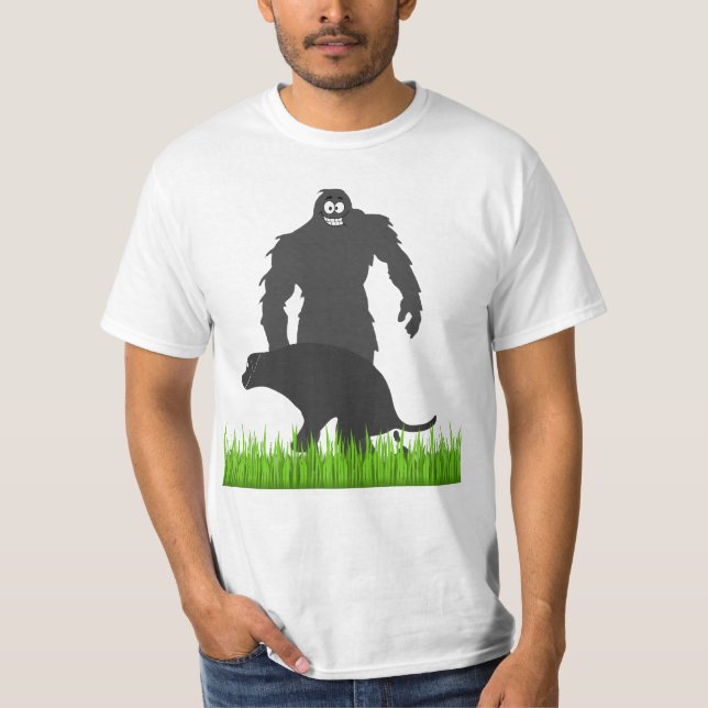 Bigfoot walking his Dog T-Shirt (Front)