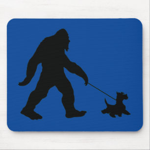 Bigfoot Walking His Scotty  Mouse Pad