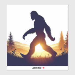 Bigfoot walking in the forest