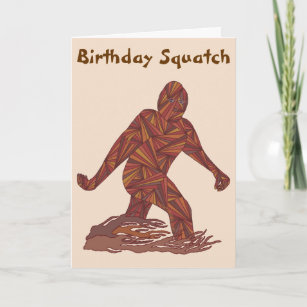 Bigfoot Walking Sasquatch Funny Birthday Squatch Card