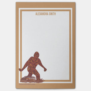 Bigfoot Walking Squatch Vertical Style Add Name Post-it Notes