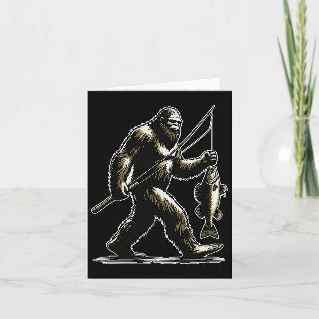 Bigfoot Walleye Hunting Angler Sasquatch Walleye F Card (Front)