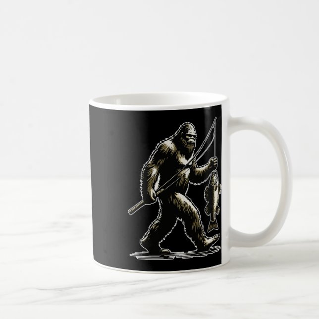 Bigfoot Walleye Hunting Angler Sasquatch Walleye F Coffee Mug (Right)