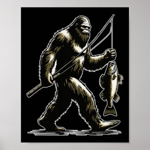 Bigfoot Walleye Hunting Angler Sasquatch Walleye F Poster