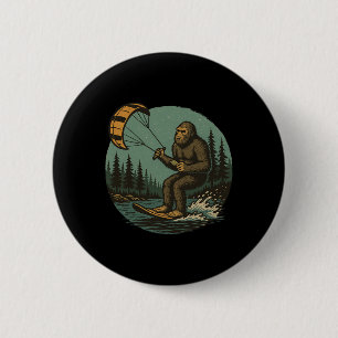 Bigfoot Water Paragliding Vintage Funny Sasquatch  6 Cm Round Badge
