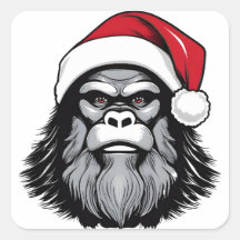 Bigfoot Wearing A Santa Hat