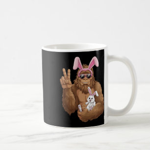 Bigfoot Wearing Bunny Ears Hugging Rabbit Easter E Coffee Mug