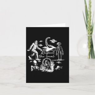 Bigfoot Wendigo Cryptid UFO Hunting Alien Respect Card