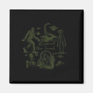 Bigfoot Wendigo Cryptid UFO Hunting Alien Respect Magnet