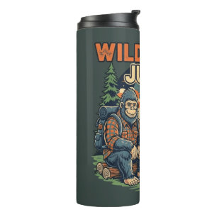 Bigfoot wilderness junkie retro design thermal tumbler