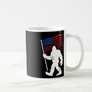 Bigfoot With American Flag Funny 4th Of July For H Coffee Mug