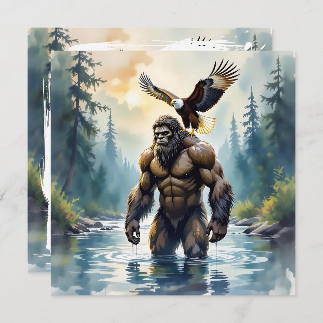 Bigfoot with an Eagle on his Shoulder  (Front/Back)
