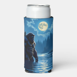 Bigfoot with an Owl on his Shoulder Seltzer Can Cooler