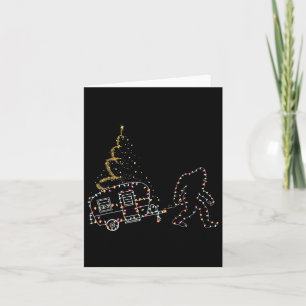 Bigfoot With Camping Car Light Christmas  Card