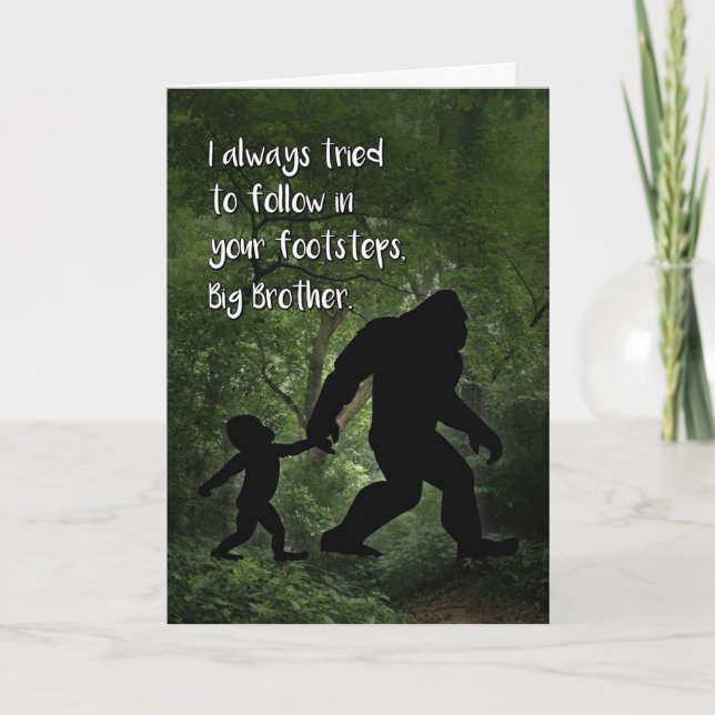 Bigfoot with Child Birthday for Brother Card (Front)