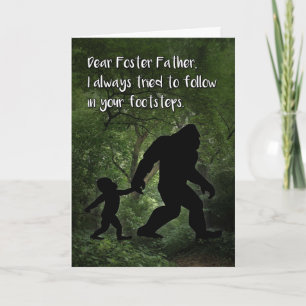 Bigfoot with Child Father's Day for Foster Father Card