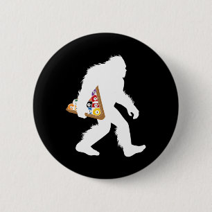 Bigfoot With Pool Cryptid Snooker Sasquatch Billia 6 Cm Round Badge