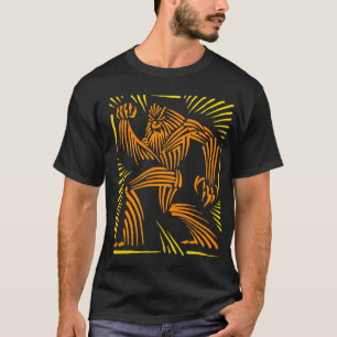 Bigfoot Woodcut Graphic T-Shirt