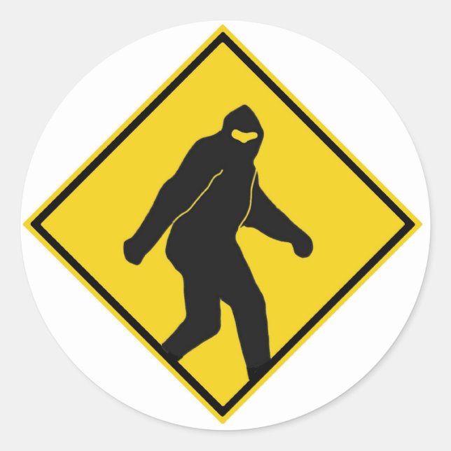 Bigfoot Xing Classic Round Sticker (Front)